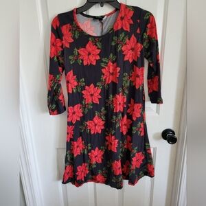 Lexington Avenue Womens Blooming Christmas Poinsettia Dress Size Small